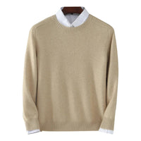 Julian's Menswear Men's Cashmere O-Neck Pullover Sweater- Ultimate Comfort & Style