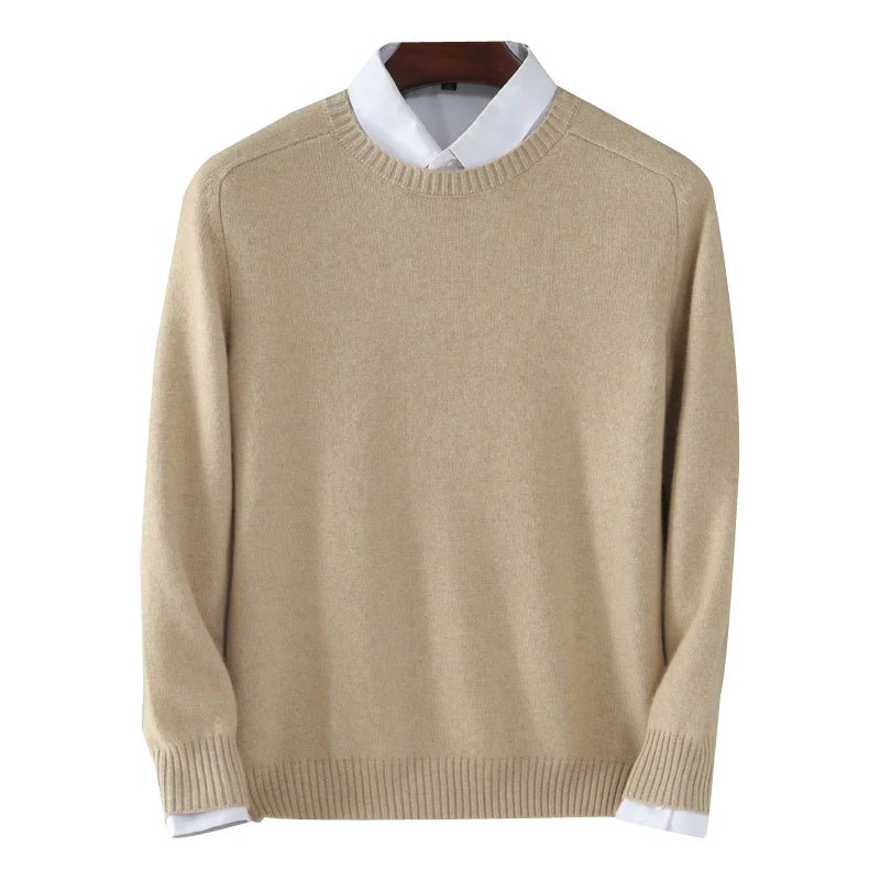 Julian's Menswear Men's Cashmere O-Neck Pullover Sweater- Ultimate Comfort & Style