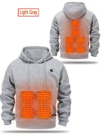 Julian's Menswear S Burgundy Men's USB Electric Heated Fleece Hoodie - 5 - Zone Heating in 4 Colors