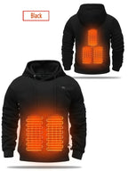 Julian's Menswear S Burgundy Men's USB Electric Heated Fleece Hoodie - 5 - Zone Heating in 4 Colors