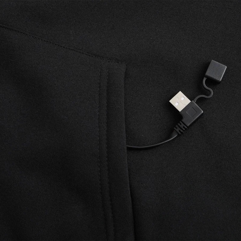 Julian's Menswear S Burgundy Men's USB Electric Heated Fleece Hoodie - 5 - Zone Heating in 4 Colors