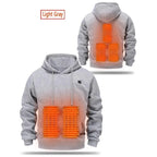Julian's Menswear S Burgundy Men's USB Electric Heated Fleece Hoodie - 5 - Zone Heating in 4 Colors