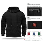 Julian's Menswear S Burgundy Men's USB Electric Heated Fleece Hoodie - 5 - Zone Heating in 4 Colors