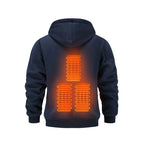 Julian's Menswear S Burgundy Men's USB Electric Heated Fleece Hoodie - 5 - Zone Heating in 4 Colors