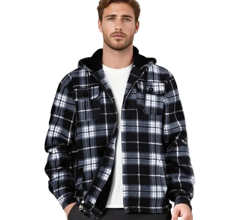 Men's Casual Fleece Plaid Jacket | Julian's Menswear