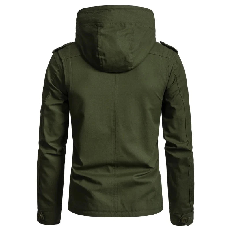 Julian's Menswear Men's Casual Windproof Hooded Jacket
