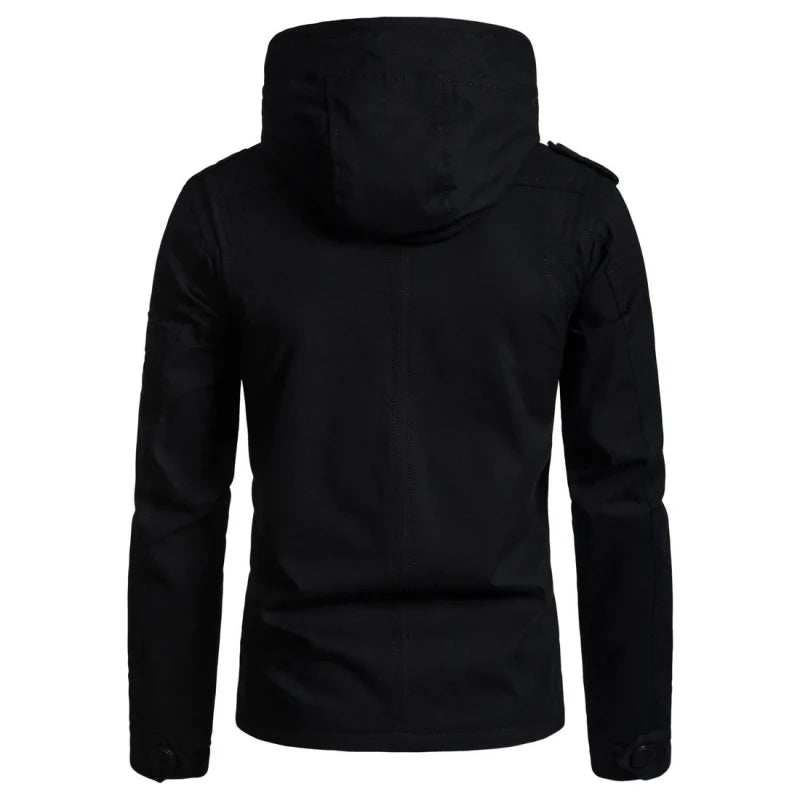 Julian's Menswear Men's Casual Windproof Hooded Jacket