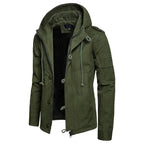 Julian's Menswear Men's Casual Windproof Hooded Jacket