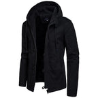 Julian's Menswear Men's Casual Windproof Hooded Jacket