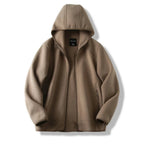 Julian's Menswear Men's Hooded Polar Fleece V-Neck Winter Jacket - Warm & Stylish
