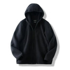 Julian's Menswear Men's Hooded Polar Fleece V-Neck Winter Jacket - Warm & Stylish