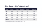 Men's Wool Blend Hooded Winter Coat - Size Chart | Julian's Menswear