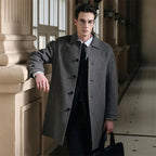 Julian's Menswear M Navy Men's Pure Wool Slim Fit Overcoat