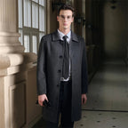 Julian's Menswear M Navy Men's Pure Wool Slim Fit Overcoat