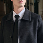 Julian's Menswear M Navy Men's Pure Wool Slim Fit Overcoat