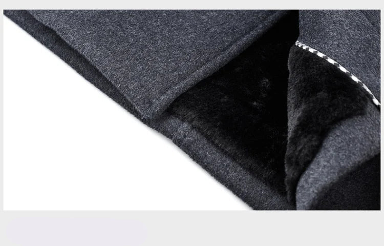 Julian's Menswear M Black Men's Quilted Wool Blend Winter Coat