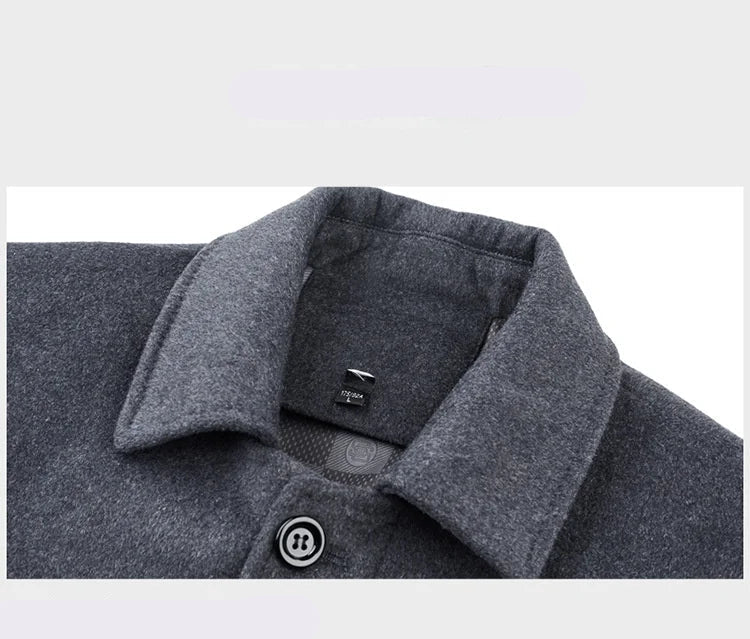 Julian's Menswear M Black Men's Quilted Wool Blend Winter Coat
