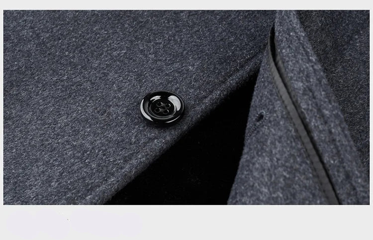 Julian's Menswear M Black Men's Quilted Wool Blend Winter Coat