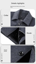 Julian's Menswear M Black Men's Quilted Wool Blend Winter Coat