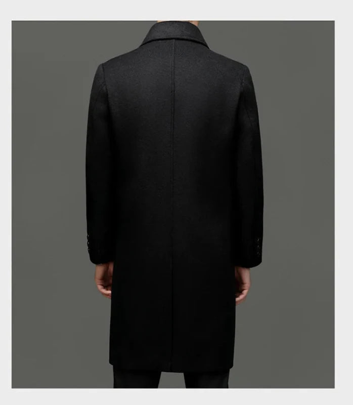 Julian's Menswear M Black Men's Quilted Wool Blend Winter Coat