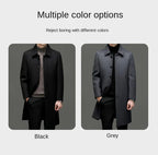 Julian's Menswear M Black Men's Quilted Wool Blend Winter Coat