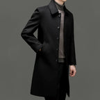 Julian's Menswear M Black Men's Quilted Wool Blend Winter Coat