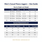 Men's Casual Fleece Joggers Size Chart - Large