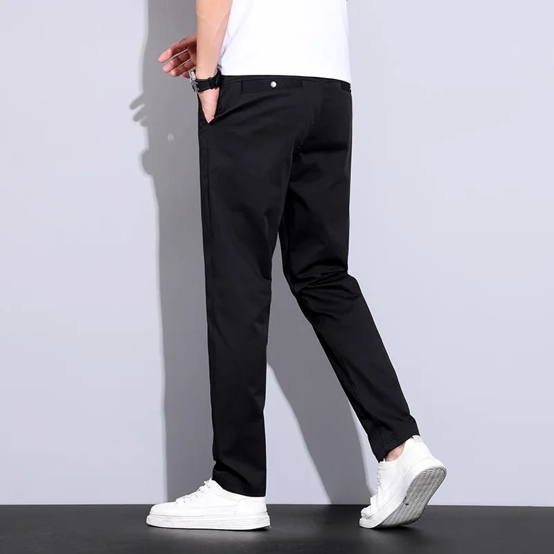 Julian's Menswear Men's Casual Slim Straight Pants - Lightweight Cotton Blend