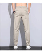 Julian's Menswear Men's Casual Slim Straight Pants - Lightweight Cotton Blend