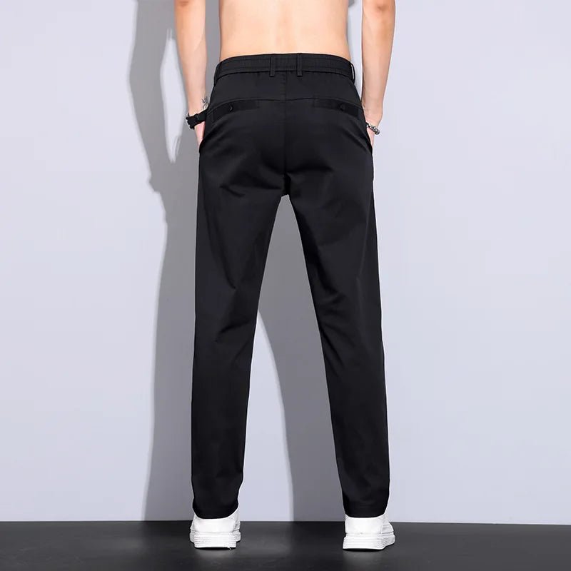 Julian's Menswear Men's Casual Slim Straight Pants - Lightweight Cotton Blend