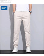 Julian's Menswear Men's Casual Slim Straight Pants - Lightweight Cotton Blend