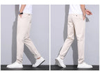 Julian's Menswear Men's Casual Slim Straight Pants - Lightweight Cotton Blend
