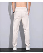 Julian's Menswear Men's Casual Slim Straight Pants - Lightweight Cotton Blend