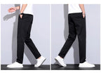 Julian's Menswear Men's Casual Slim Straight Pants - Lightweight Cotton Blend