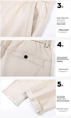 Julian's Menswear Men's Casual Slim Straight Pants - Lightweight Cotton Blend
