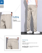 Julian's Menswear Men's Casual Slim Straight Pants - Lightweight Cotton Blend