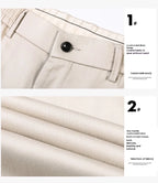 Julian's Menswear Men's Casual Slim Straight Pants - Lightweight Cotton Blend