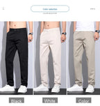 Julian's Menswear Men's Casual Slim Straight Pants - Lightweight Cotton Blend