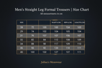 Men's Straight Leg Formal Trousers | Size Chart | Julian's Menswear