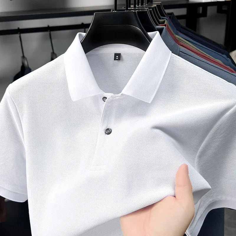 Julian's Menswear M Gold Men's Casual Cotton Polo Shirt - 100% Cotton Anti-Wrinkle Short Sleeve