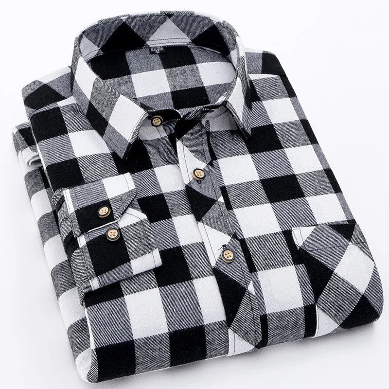 Men's Long Sleeve Plaid Dress Shirt | Julian's Menswear