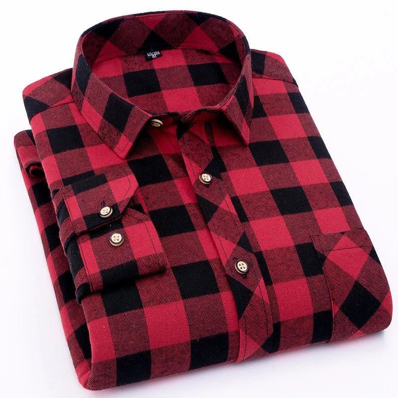 Men's Long Sleeve Plaid Dress Shirt | Julian's Menswear