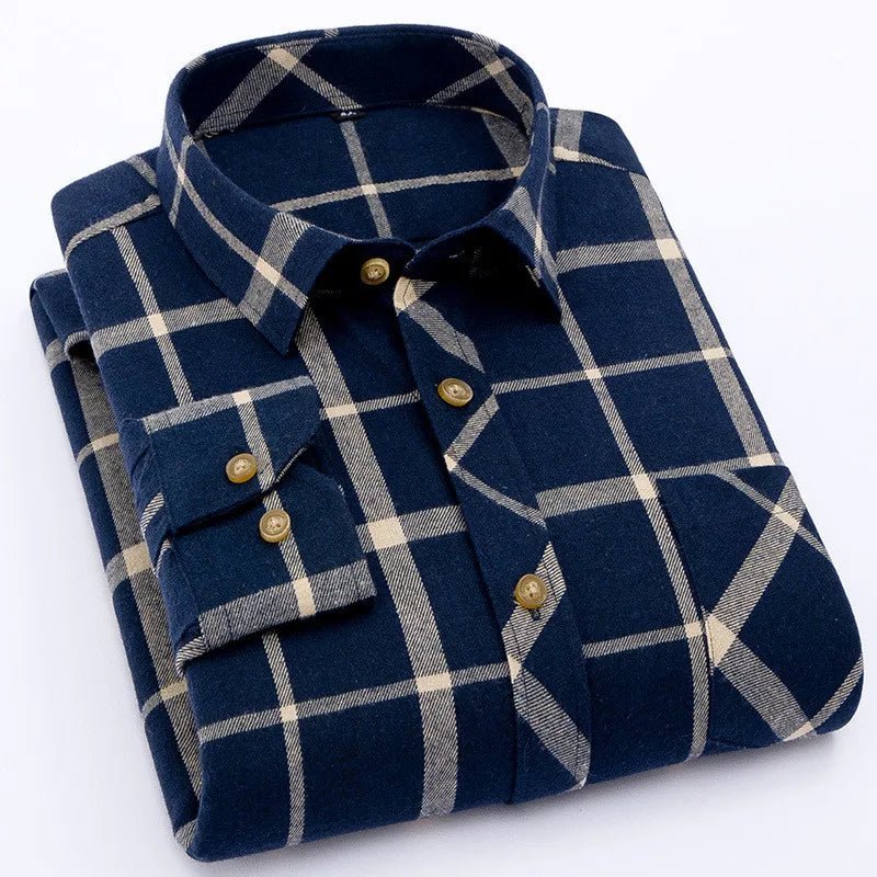 Men's Long Sleeve Plaid Dress Shirt | Julian's Menswear