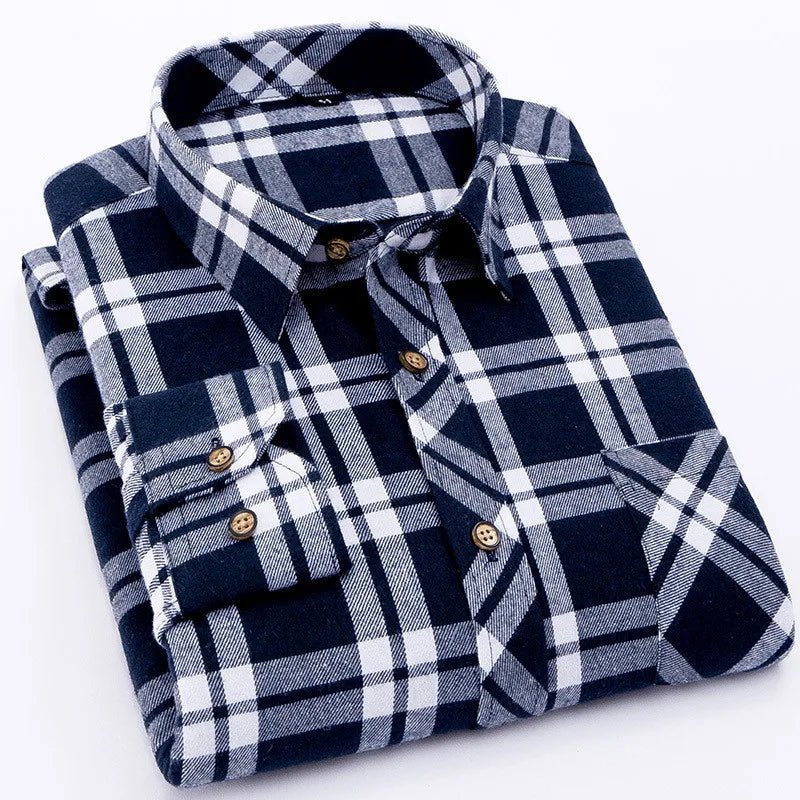 Men's Long Sleeve Plaid Dress Shirt | Julian's Menswear