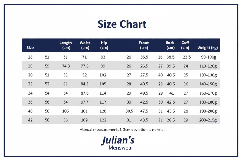 Size chart
