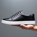 Julian's Menswear Men's Smart Casual Leather Sneakers — Stylish Hybrid Oxford Comfort Shoes