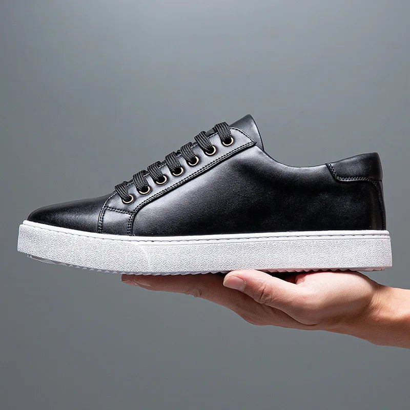 Julian's Menswear Brown 38 Men's Leather Sneakers — Stylish Hybrid Oxford Comfort Shoes