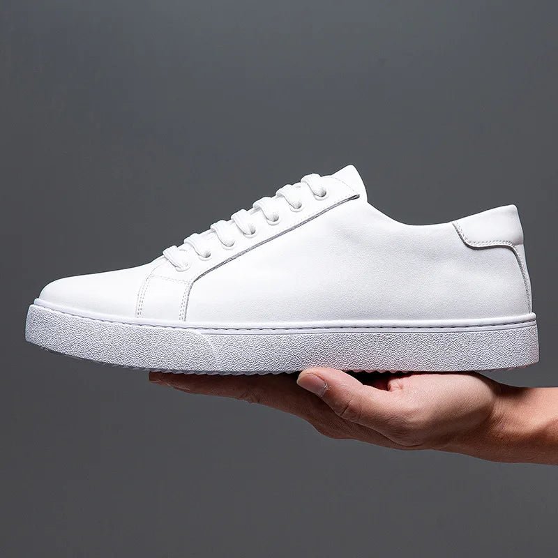 Julian's Menswear White 38 Men's Leather Sneakers — Stylish Hybrid Oxford Comfort Shoes