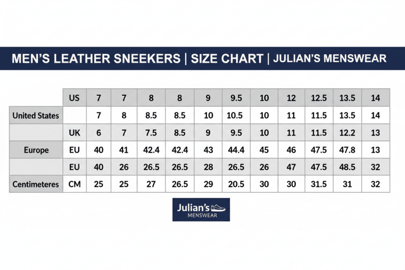 Julian's Menswear  | Men's Leather Sneakers  | Julian' Menswear