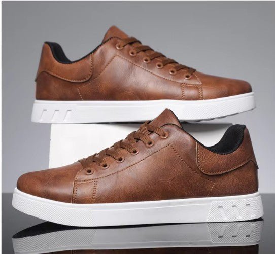 Julian's Menswear Black 39 Men's Low-Top Leather Dress Sneakers - PU Round Toe